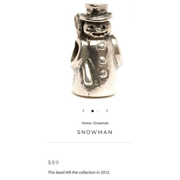 Retired Trollbeads Snowman Bead - Picture 4 of 4